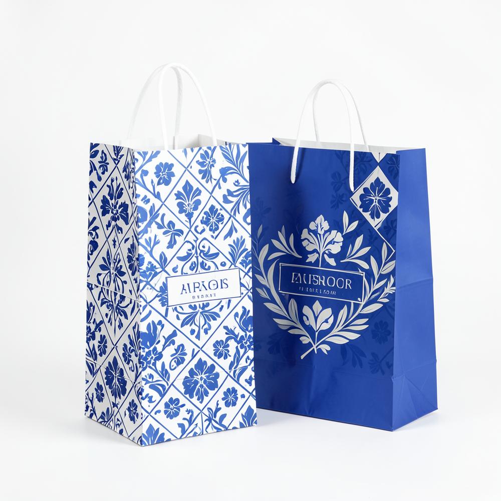 Branded packaging with a Greek tile pattern